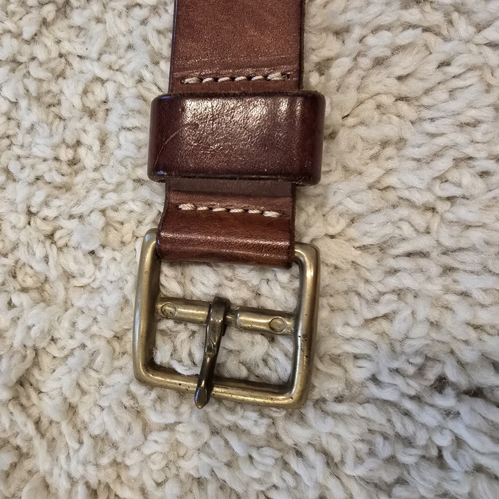 Vintage Polo Ralph Lauren Made In Italy Brown Leather Belt - Picture 3 of 8